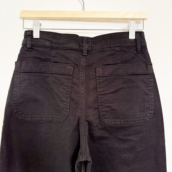 Marine Layer Bridget Flare Wide Leg Twill Pants Faded Black Stretch Plus Size 14 - Picture 10 of 12